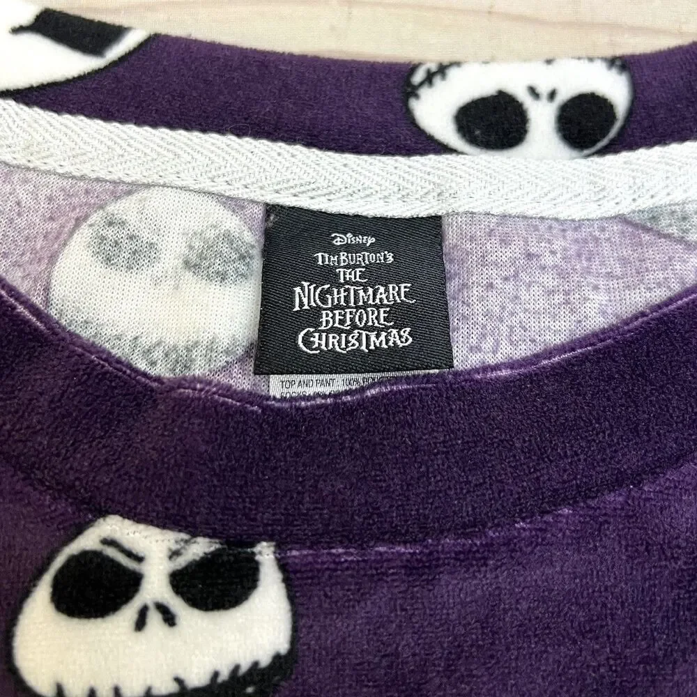 “Nightmare Before Coffee” Christmas Disney Womens S Purple Pajama Top Sleepwear - Picture 5 of 12